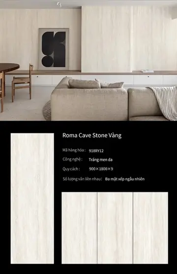 90180 Roma Cave Stone Vàng – Gạch Nhập Khẩu Trung Quốc · 90x180