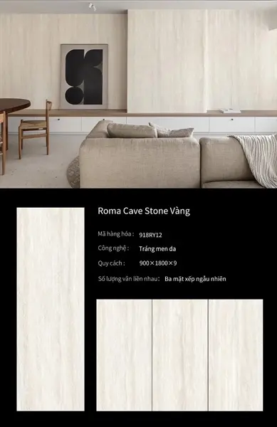 90180 Roma Cave Stone Vàng – Gạch Nhập Khẩu Trung Quốc – 90x180
