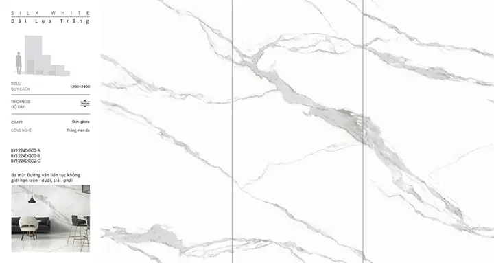120240 Dải lụa trắng – Gạch Nhập Khẩu Ấn Độ – 120x240