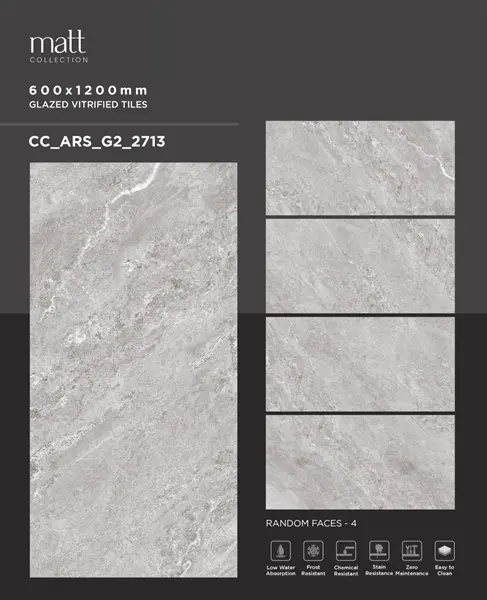 60120 Melange Gris – Gạch Nhập Khẩu Ấn Độ – 60x120